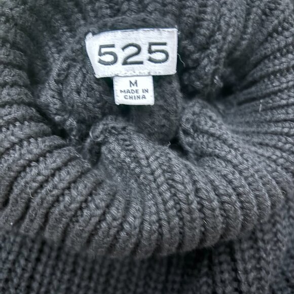 525 AMERICA Black Shaker Knit Turtleneck Sweater 100% Cotton, Sz M Tuckernuck - Picture 4 of 6